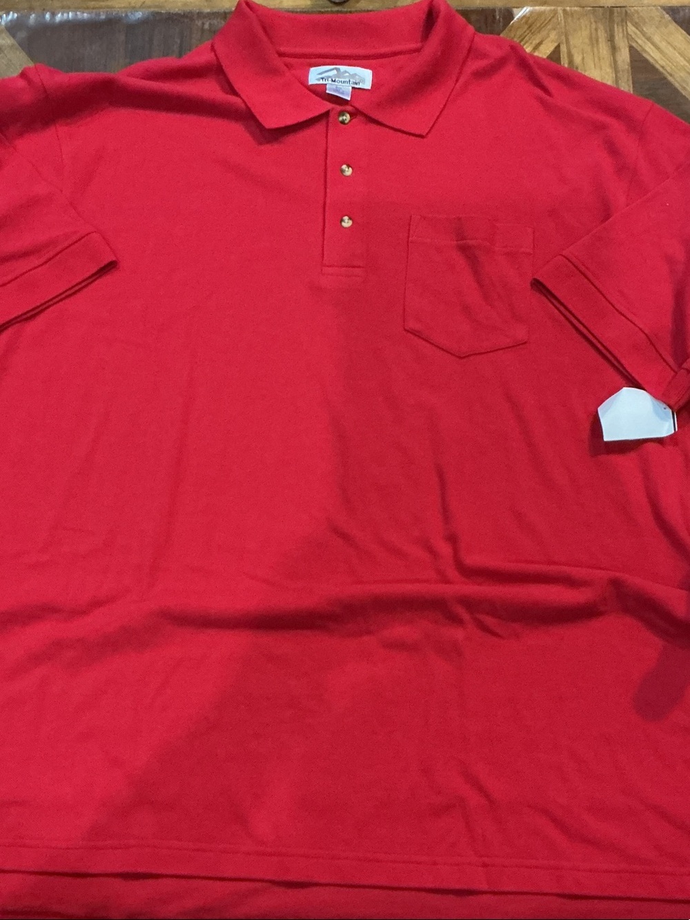 Men's Red Polo Shirt with Chest Pocket by Tri-Mountain